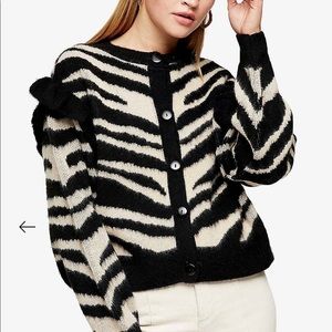 Top Shop Zebra Print Cardigan